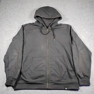 American Giant Classic Full Zip Hoodie Mens Large Black Heavyweight Made in USA